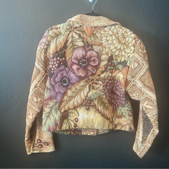 Vintage Paco soler women jacket/ coat Size: S/M color : beige: floral print - Picture 6 of 9
